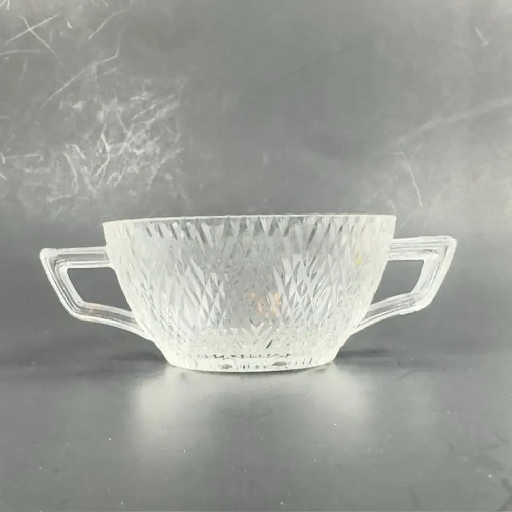 Hazel-Atlas Starlight Clear Creamer & Open Sugar Bowl Depression Glass Vintage